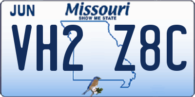 MO license plate VH2Z8C