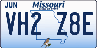 MO license plate VH2Z8E