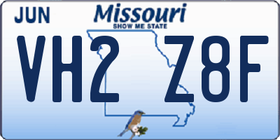 MO license plate VH2Z8F