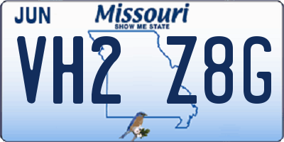 MO license plate VH2Z8G