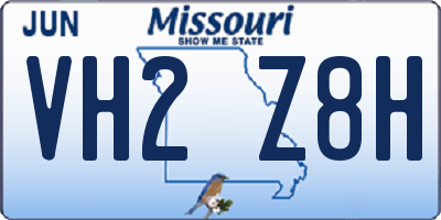 MO license plate VH2Z8H