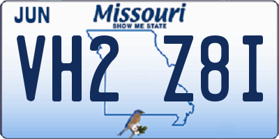MO license plate VH2Z8I