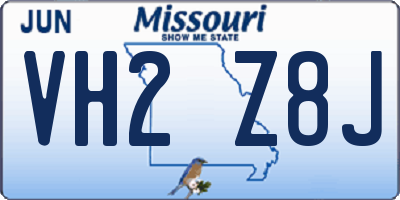 MO license plate VH2Z8J