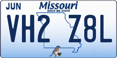 MO license plate VH2Z8L