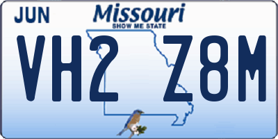 MO license plate VH2Z8M