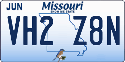 MO license plate VH2Z8N