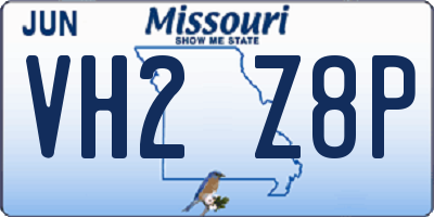 MO license plate VH2Z8P