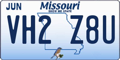 MO license plate VH2Z8U