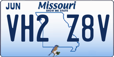 MO license plate VH2Z8V