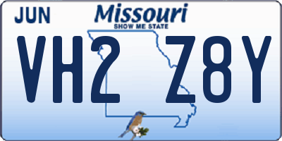 MO license plate VH2Z8Y