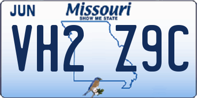 MO license plate VH2Z9C