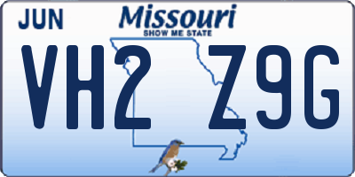 MO license plate VH2Z9G