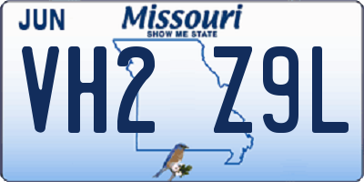 MO license plate VH2Z9L