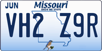 MO license plate VH2Z9R