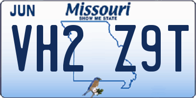 MO license plate VH2Z9T