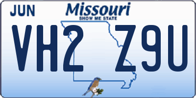 MO license plate VH2Z9U