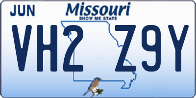 MO license plate VH2Z9Y
