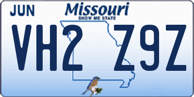 MO license plate VH2Z9Z