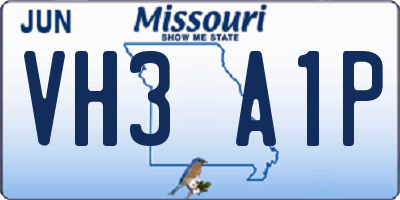 MO license plate VH3A1P