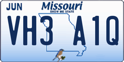 MO license plate VH3A1Q
