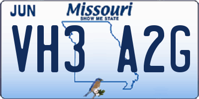 MO license plate VH3A2G