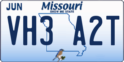 MO license plate VH3A2T