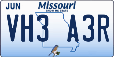 MO license plate VH3A3R