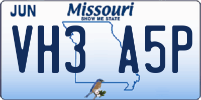 MO license plate VH3A5P