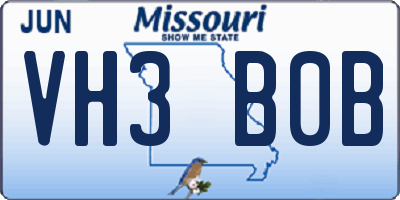 MO license plate VH3B0B