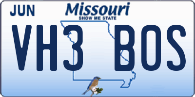 MO license plate VH3B0S