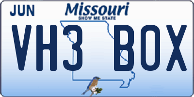 MO license plate VH3B0X
