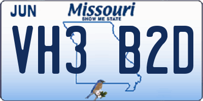 MO license plate VH3B2D