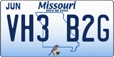 MO license plate VH3B2G