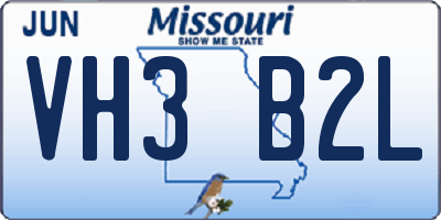 MO license plate VH3B2L