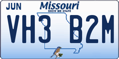 MO license plate VH3B2M