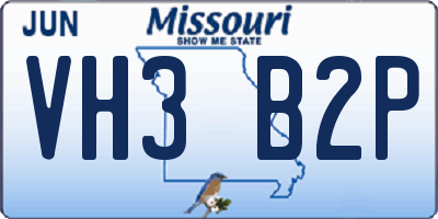 MO license plate VH3B2P