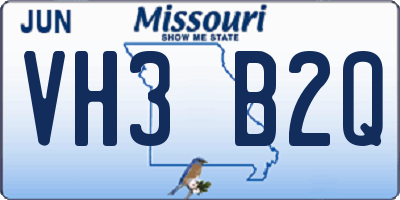 MO license plate VH3B2Q