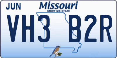 MO license plate VH3B2R