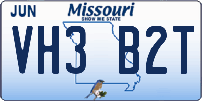 MO license plate VH3B2T