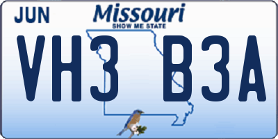 MO license plate VH3B3A