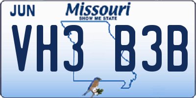 MO license plate VH3B3B