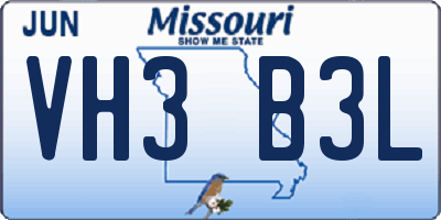 MO license plate VH3B3L