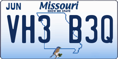 MO license plate VH3B3Q