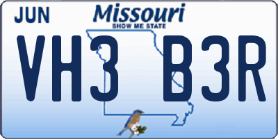 MO license plate VH3B3R