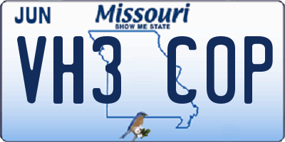 MO license plate VH3C0P