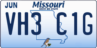 MO license plate VH3C1G