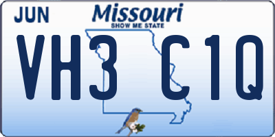 MO license plate VH3C1Q