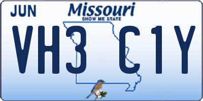 MO license plate VH3C1Y