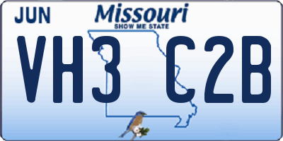 MO license plate VH3C2B