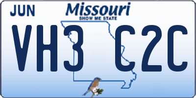 MO license plate VH3C2C